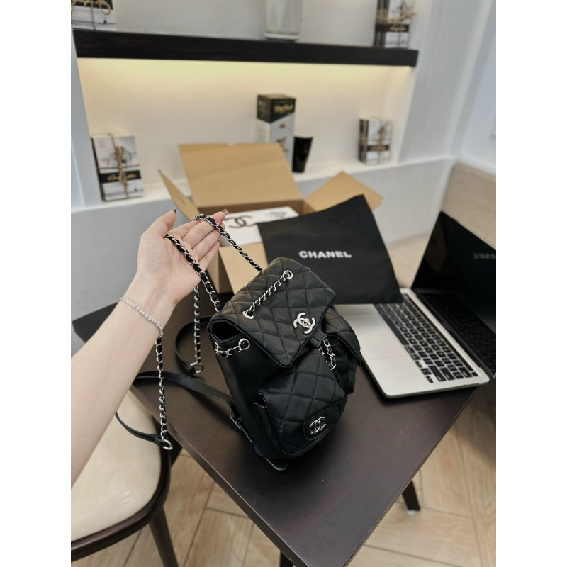 Balo da hobo classic dây rút 2 ngăn hộc ví sang chảnh 23cm