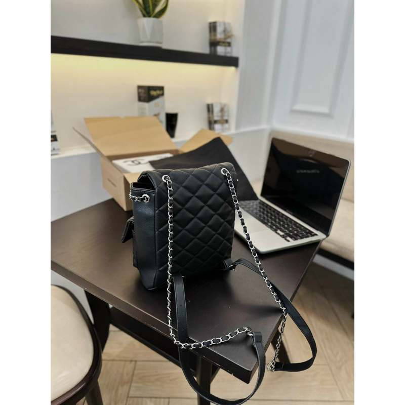 Balo da hobo classic dây rút 2 ngăn hộc ví sang chảnh 23cm