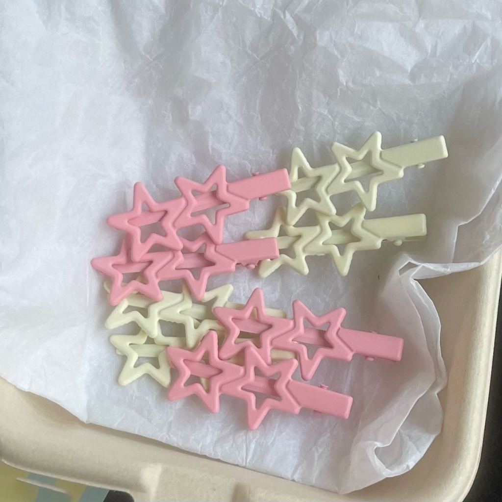 Kẹp tóc mái hình 2 ngôi sao iLita cặp bấm mái nữ đẹp vintage Hàn Quốc dễ thương màu trơn hottrend 2023