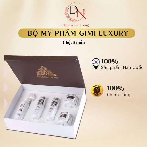 [Bộ/ 5 món] Sản phẩm dưỡng trắng, giảm nám GiMi Luxury Chính Hãng xuất xứ Hàng Quốc