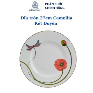 Dĩa tròn 27 cm Camellia Kết Duyên - Gốm sứ cao cấp Minh Long I