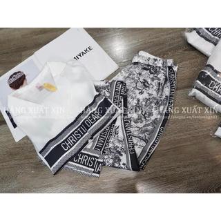 Bộ pyjama lụa quần áo dài họa tiết siêu đẹp