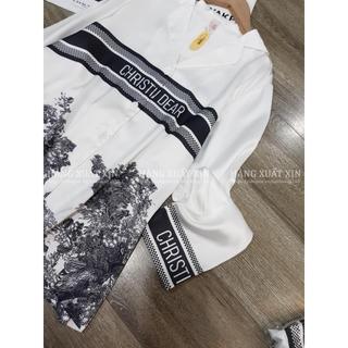 Bộ pyjama lụa quần áo dài họa tiết siêu đẹp