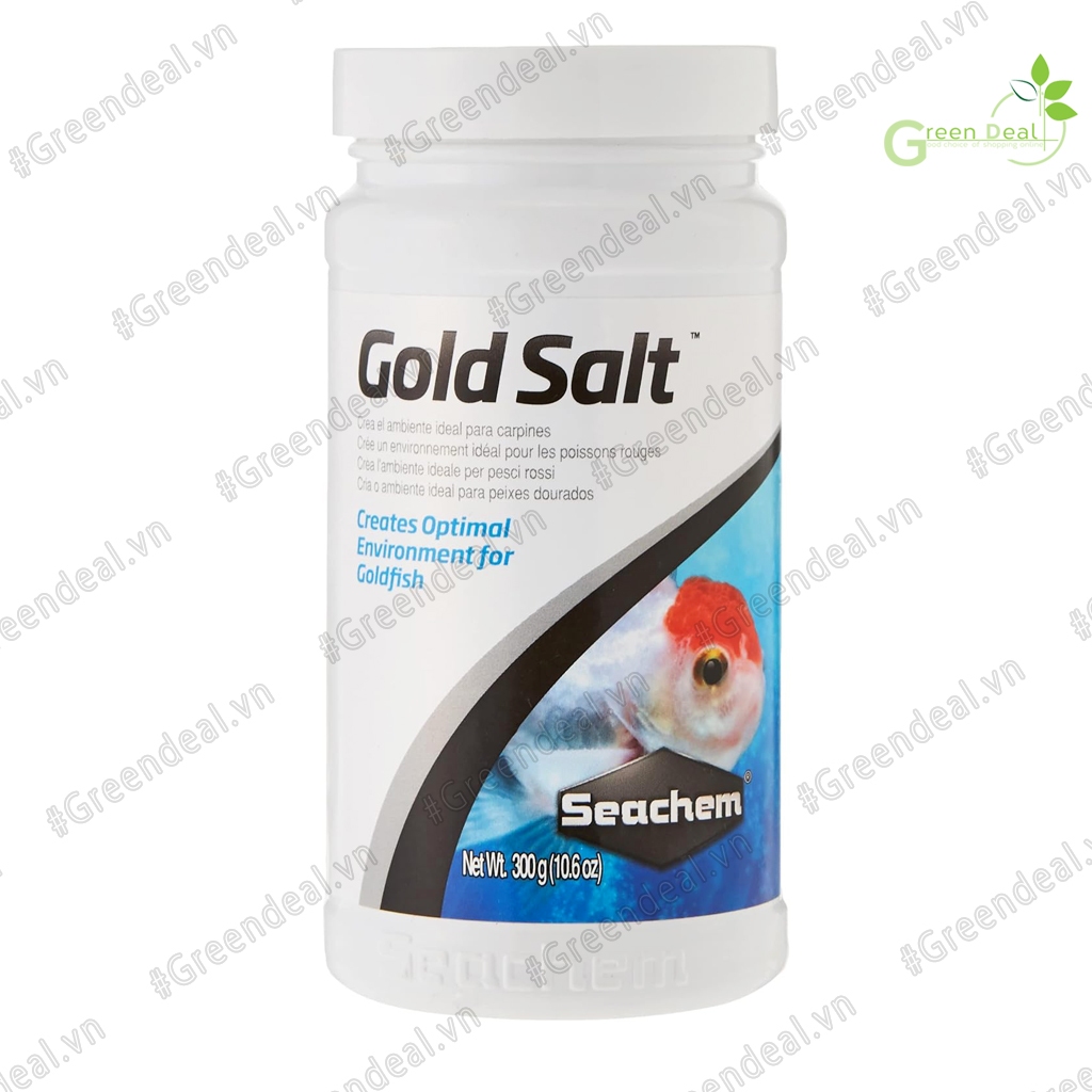 SEACHEM - Gold Salt (Hộp 300 gram) | Muối pha bổ sung khoáng, ngừa ngộ độ Nitrit cho hồ cá Vàng thủy sinh
