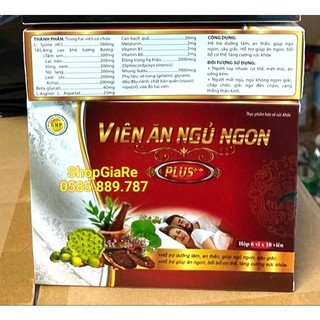 Viên Ăn Ngủ Ngon plus Dưỡng tâm an thần giúp ăn ngon ngủ ngon bồi bổ sức khỏe, người kén suy nhược cơ thể hộp 60 viên
