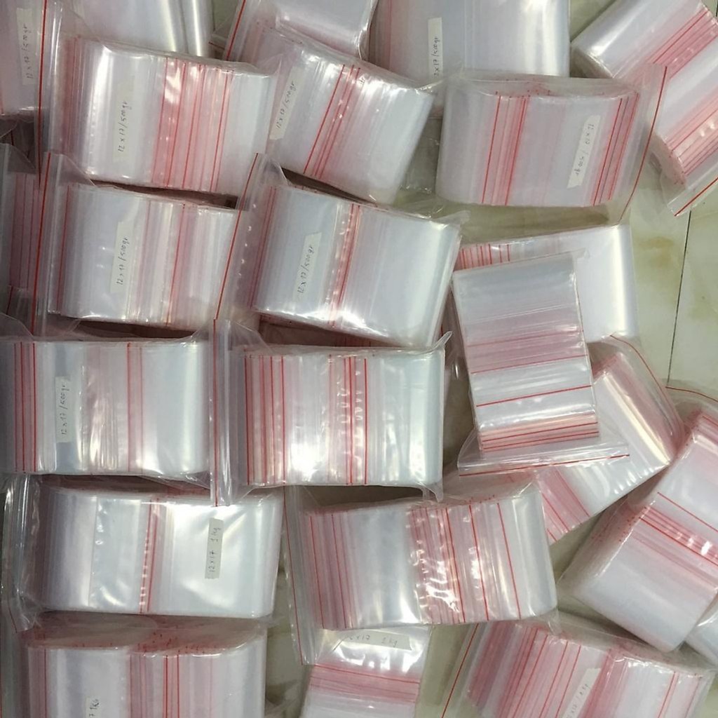 Túi Zip Chỉ Đỏ Đựng Phụ Kiện, Túi Zip Đựng Thực Phẩm nhiều Size