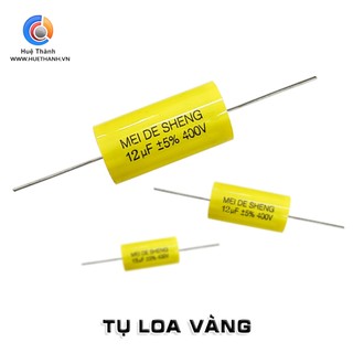 Tụ loa vàng 12uf - tụ phân tần loa, tụ cản loa bass, trung, treble - tụ loa không phân cực 2 chân