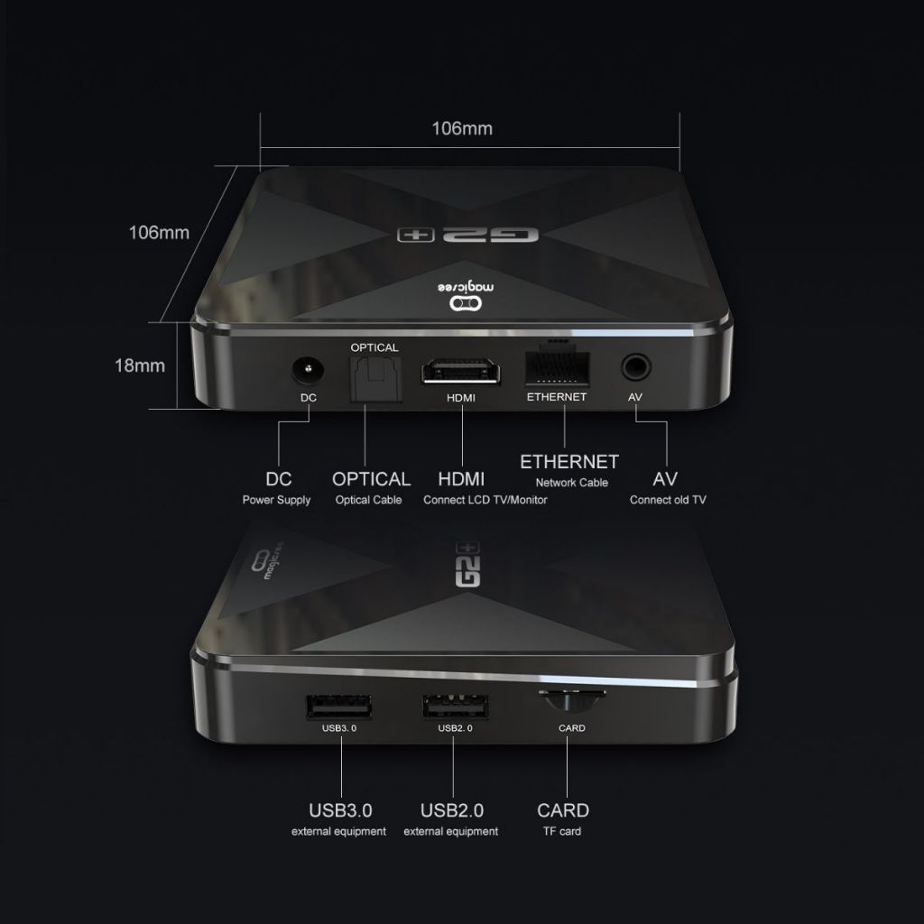 Android Tivi Box Magicsee G2+ - TV Box Ram 2GB - Rom 16G Android 9, Chip Amlogic S905W4/Bảo hành 1 năm