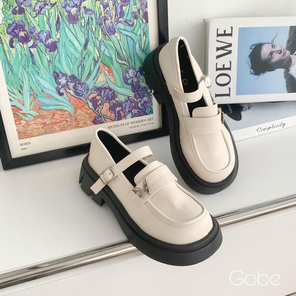 Giày Oxford nữ - C103 - GOBE - Màu đen và kem