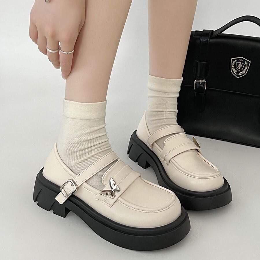 Giày Oxford nữ - C103 - GOBE - Màu đen và kem