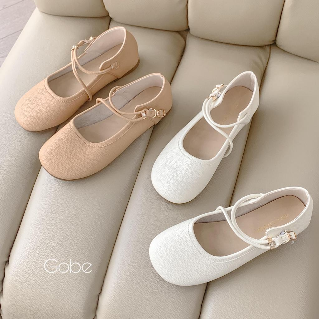 Giày búp bê nữ - C92 - Gobe - Màu nâu và kem