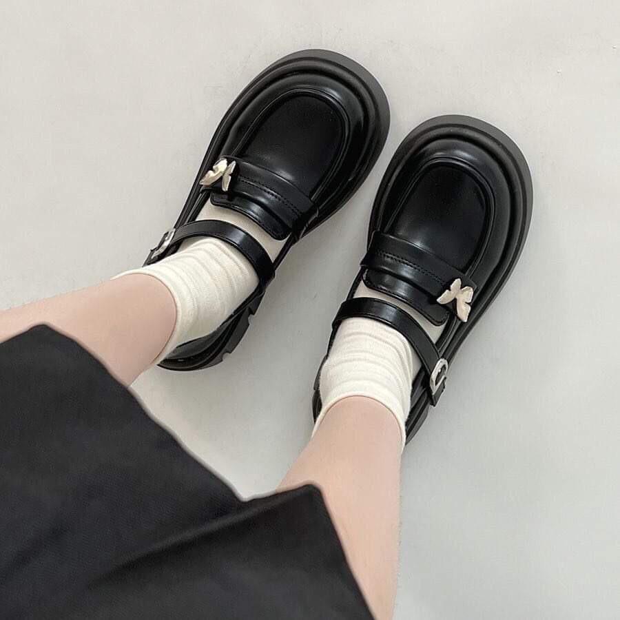 Giày Oxford nữ - C103 - GOBE - Màu đen và kem