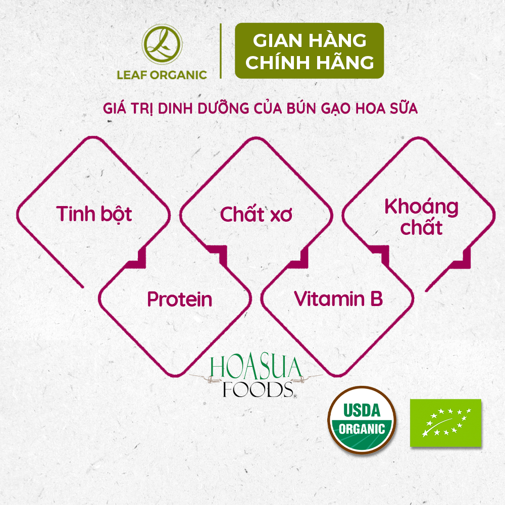 Bún gạo hữu cơ Hoa Sữa 250g các loại