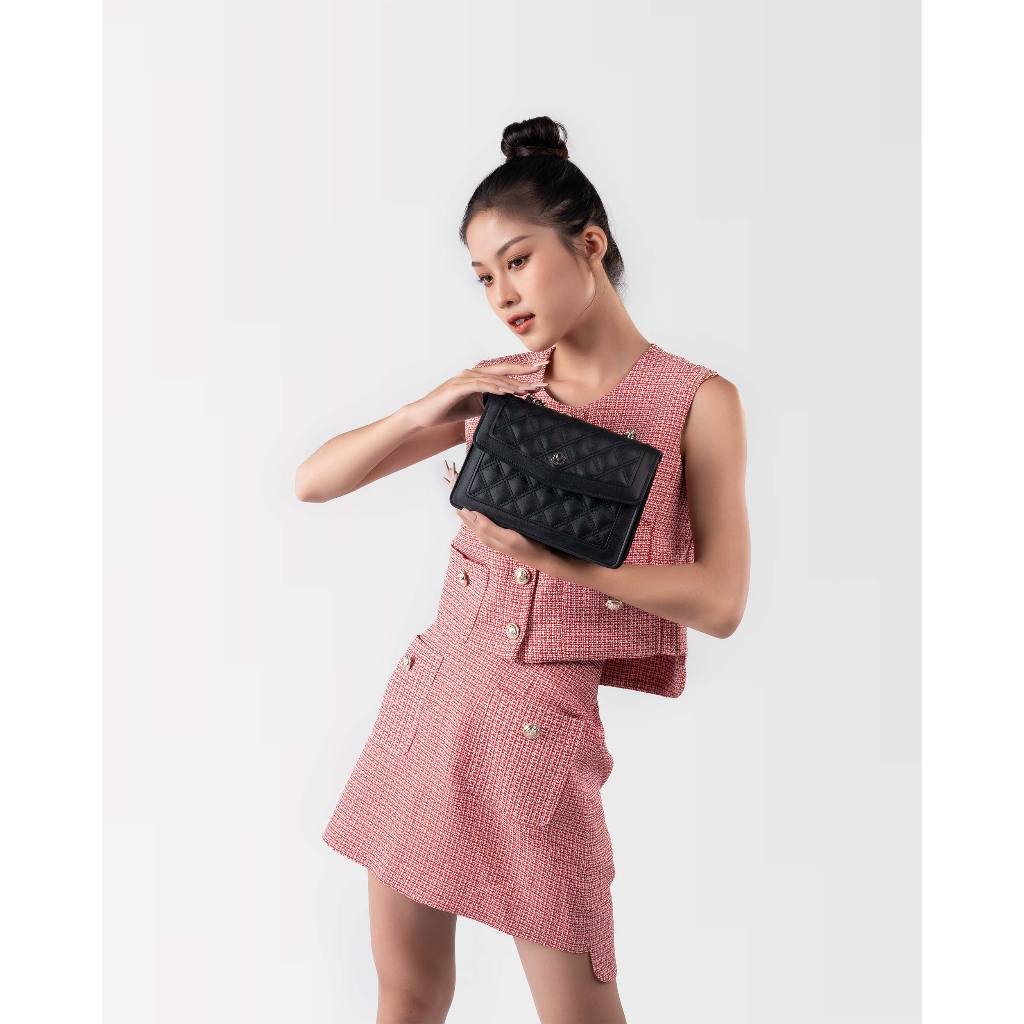 Túi đeo chéo da nữ họa tiết caro Yuumy Seasand YN140