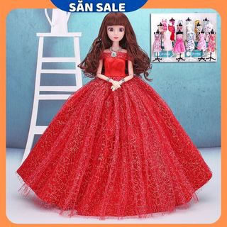 Búp Bê 12 Khớp Cô Dâu Xinh Đẹp Đỏ Tặng 03 Váy Ngắn ( Hoặc 10 Đôi Giầy)