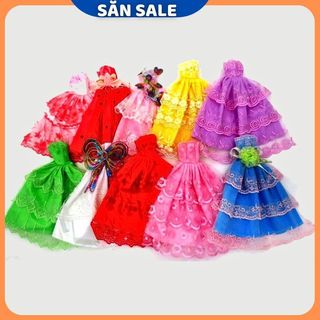 Bộ 05 váy đầm dạ hội dành cho búp bê 30cm