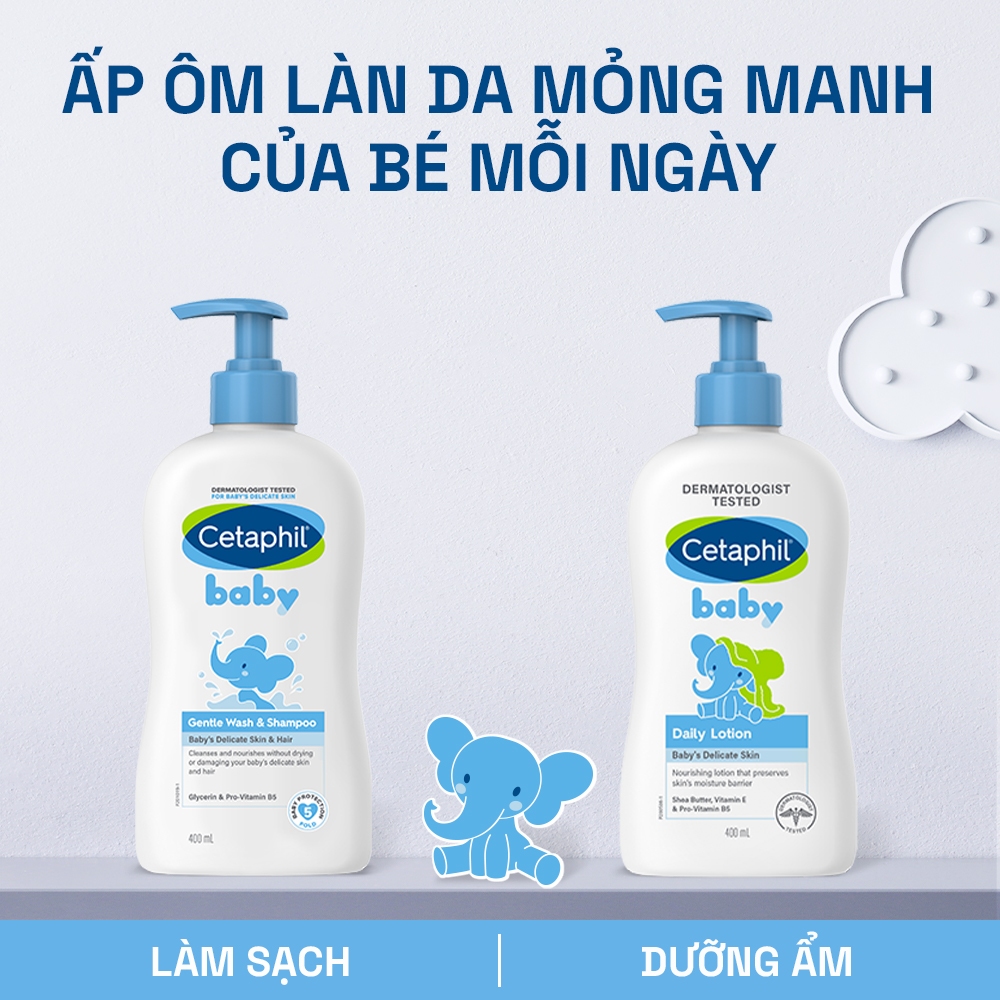 Sữa tắm gội dịu lành cho bé CETAPHIL BABY GENTLE WASH & SHAMPOO 230ML