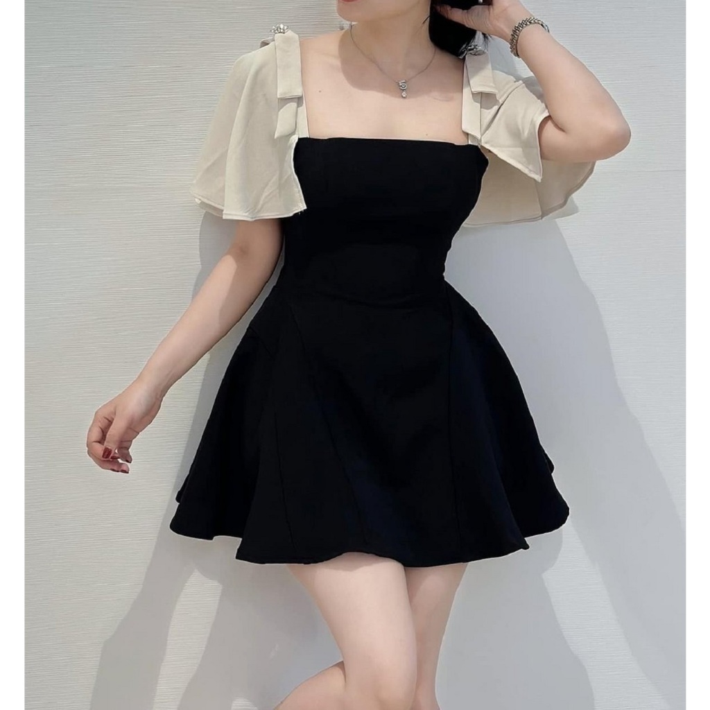 Đầm Bigsize Nữ Tú Mỡ Đầm Bigsize Thiết Kế Trẻ Trung Đầm Xòe Nơ Vai Đi Làm Dạo Phố Đủ Size 50-80kg DA0191