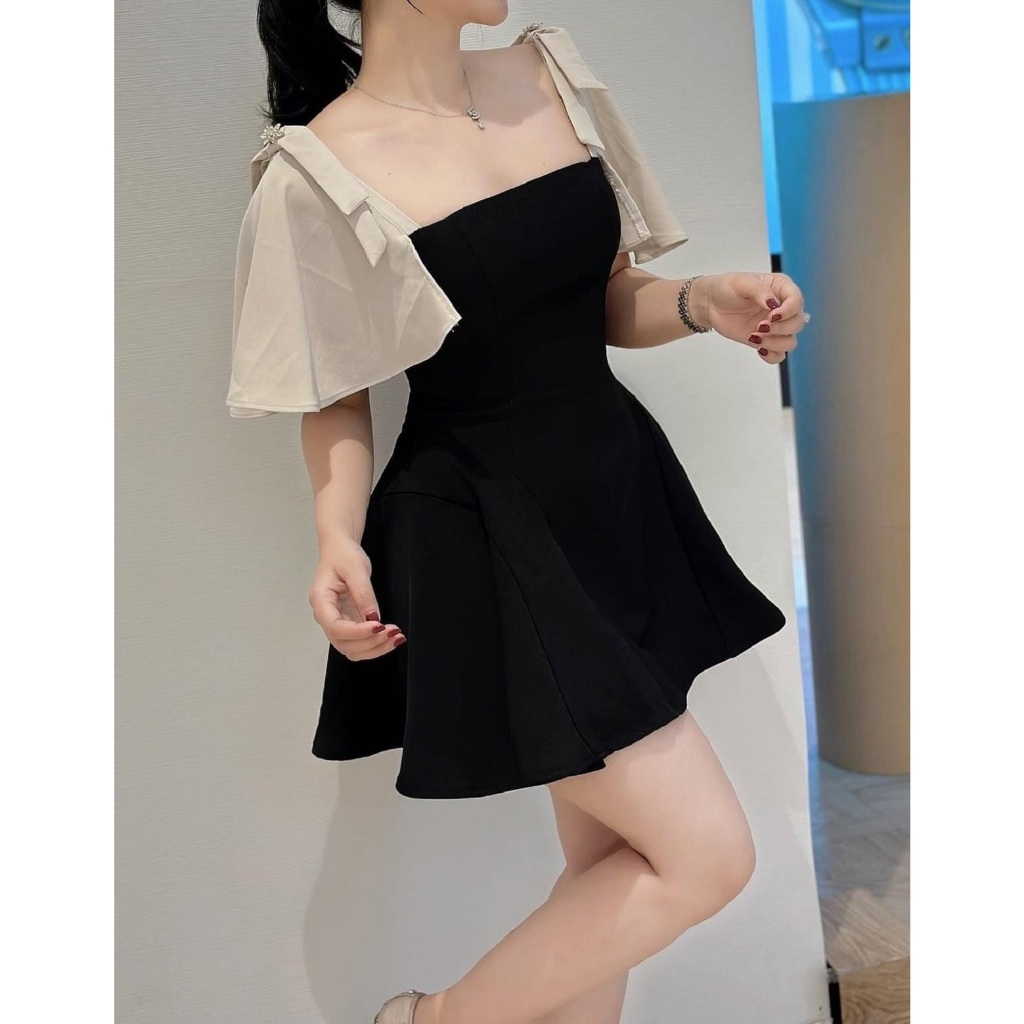 Đầm Bigsize Nữ Tú Mỡ Đầm Bigsize Thiết Kế Trẻ Trung Đầm Xòe Nơ Vai Đi Làm Dạo Phố Đủ Size 50-80kg DA0191