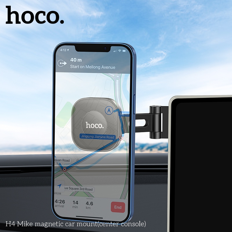 Giá đỡ điện thoại trên ô tô, xe hơi Hoco H4 Gắn trên Taplo, Mặt sau màn hình, Dùng nam châm - NHẤT TÍN Computer