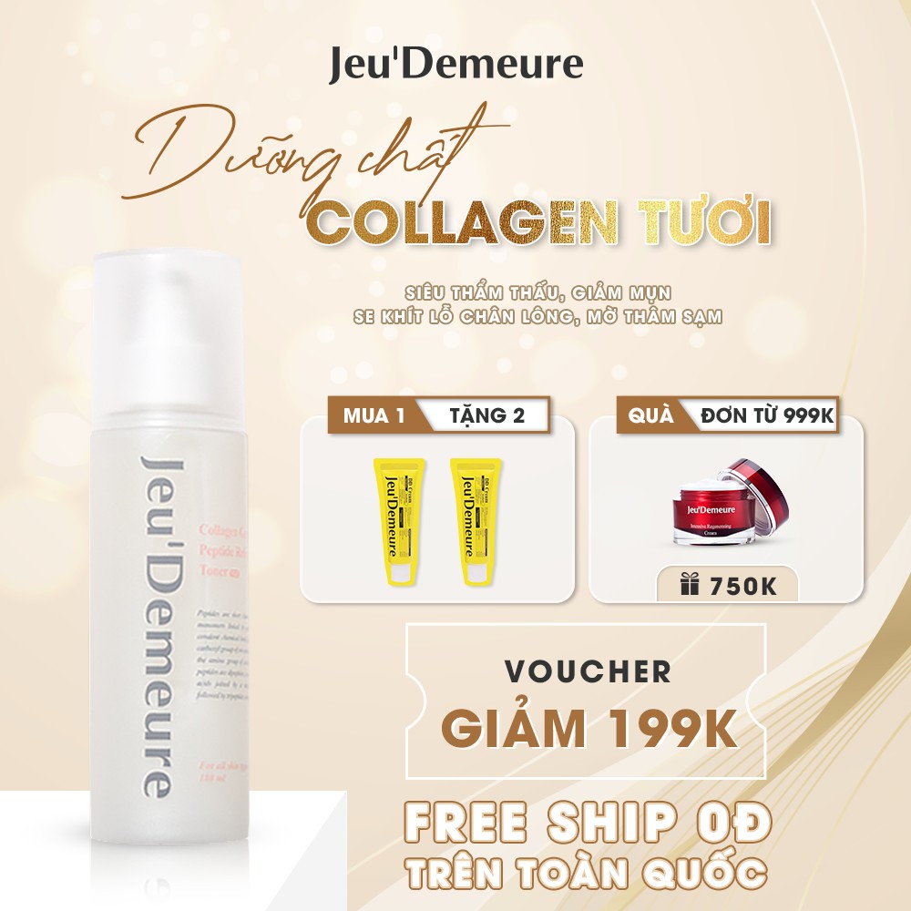 Toner Collagen JeuDemeure cấp ẩm, dưỡng trắng căng bóng cao cấp - Toner Collagen Reforming Tonner plus 180ML