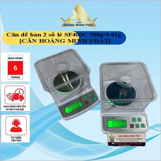 Cân điện tử để bàn 2 số lẻ 0.01g 500g sf400c, kèm lòng kính, có chức năng đếm số lượng, trừ bì,..