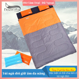 Túi ngủ đôi 2.2kg đa năng chống bẩn giữ ấm dùng đi cắm trại, dã ngoại, du lịch ngoài trời, túi ngủ văn phòng cơ quan...