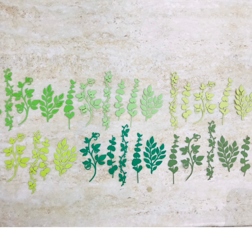 Set 5 lá to  cắt sẵn thủ công lớn nhỏ mix màu xanh lá nguyên liệu handmade trang trí làm thiệp mầm non