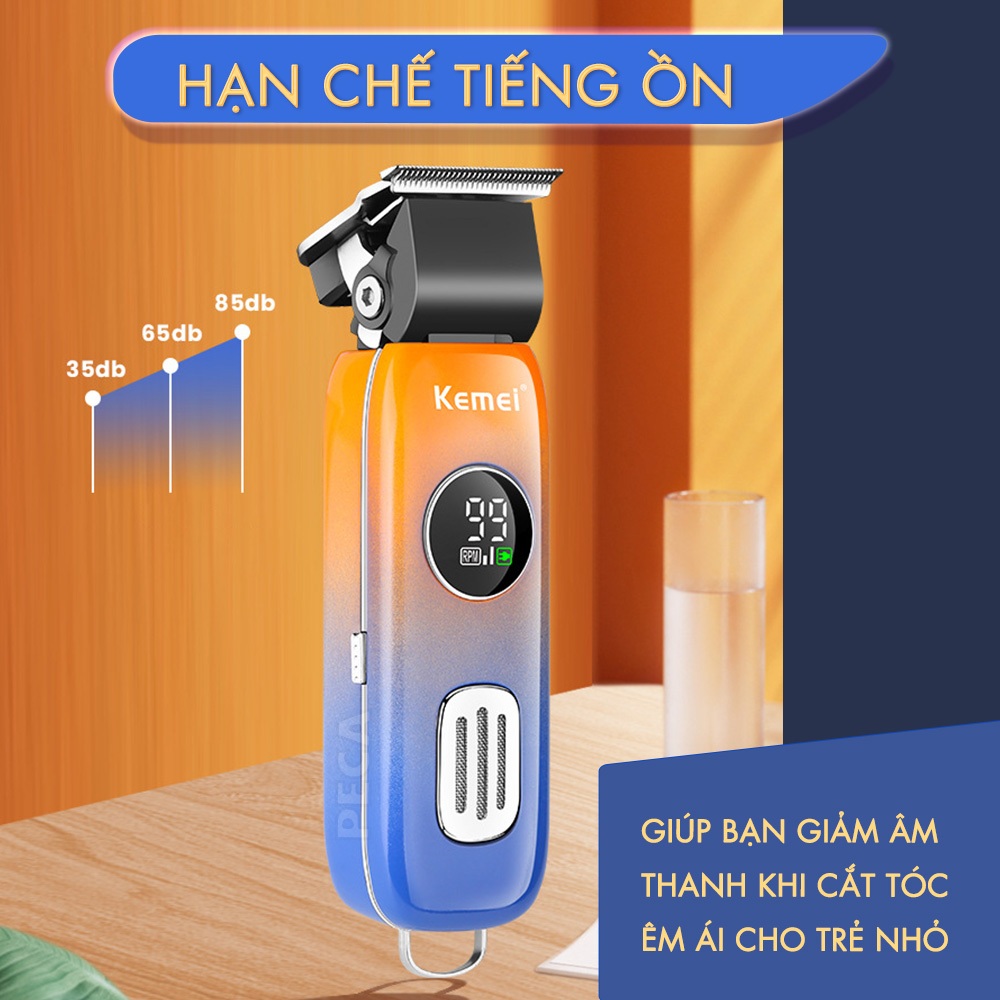 Tông đơ cắt tóc không dây Kemei KM-1837 màn hình LCD thông minh có thể cắt tóc - chấn viền -cạo râu...