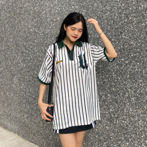 Áo polo local brand By Unispace tay lỡ form rộng unisex nam nữ U LINE - BY-P230301