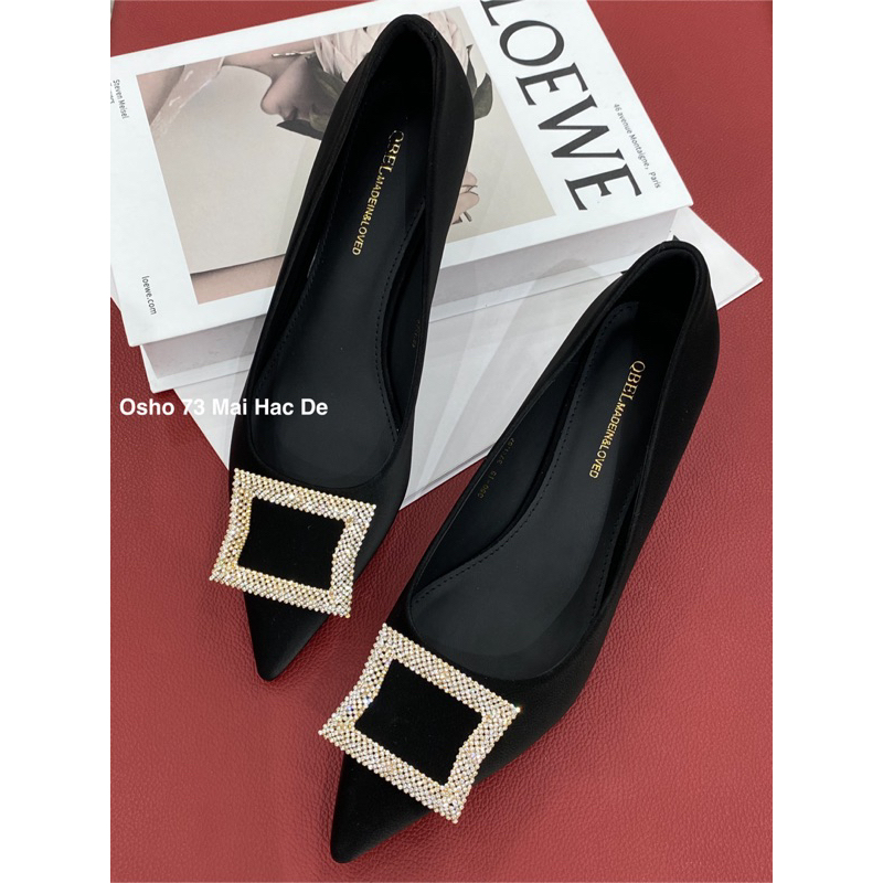 Giày Cao Gót Nữ Cao Cấp OSHO Thiết Kế Mũi Nhọn, Ôm Chân Tôn Dáng, Chất Da Lì Dễ Vệ Sinh 350-15