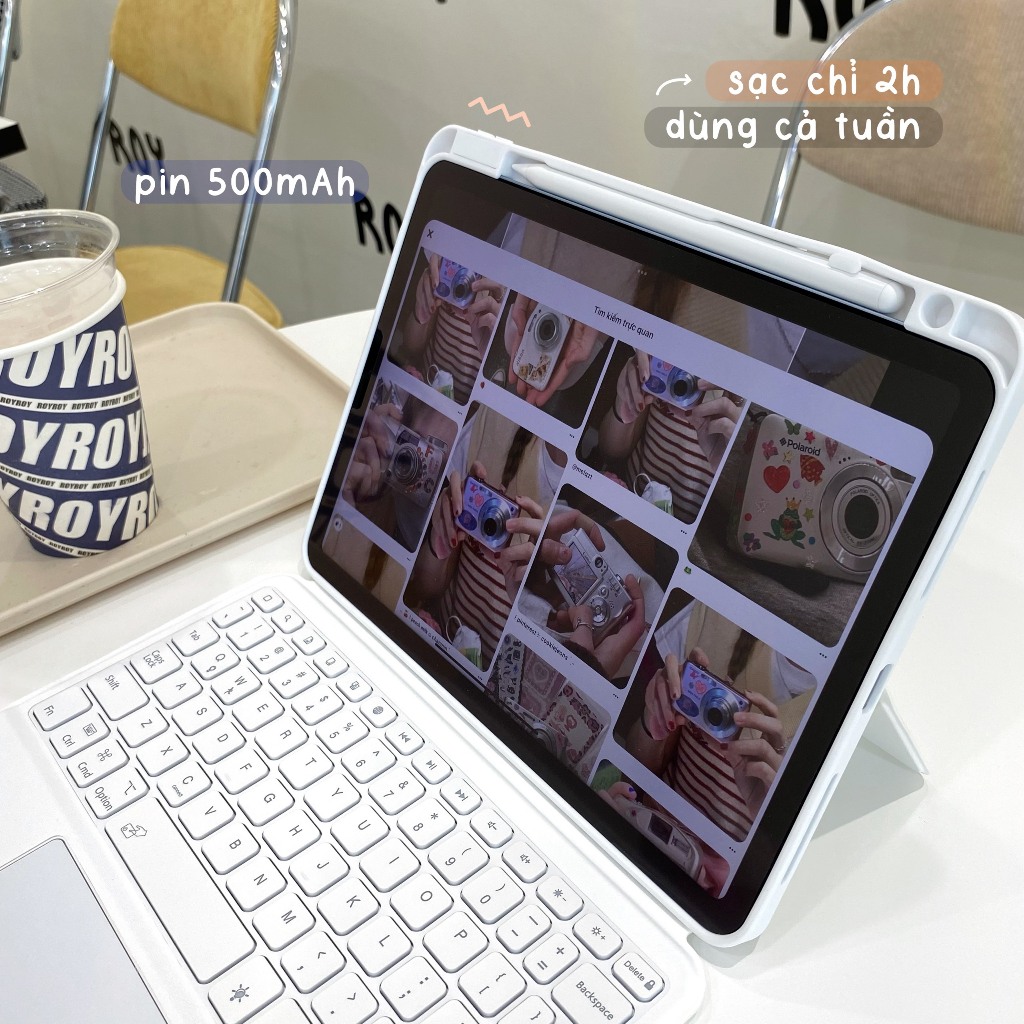 Bao Da Bàn Phím Nam Châm Smart KeyBoard Kèm Trackpad cho Máy Tính Bảng