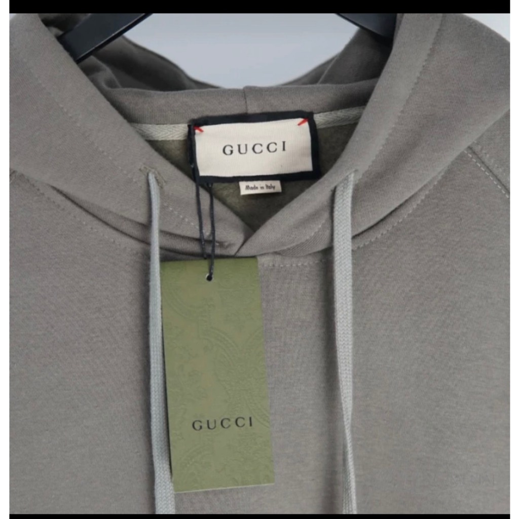 Áo Khoác Hoodie Gucci Phối Sọc Tay Thêu Chất Nỉ Tàu Cao Cấp-Áo Hoodie Gucci Mũ 2 Lớp Phong Cách Boy Phố