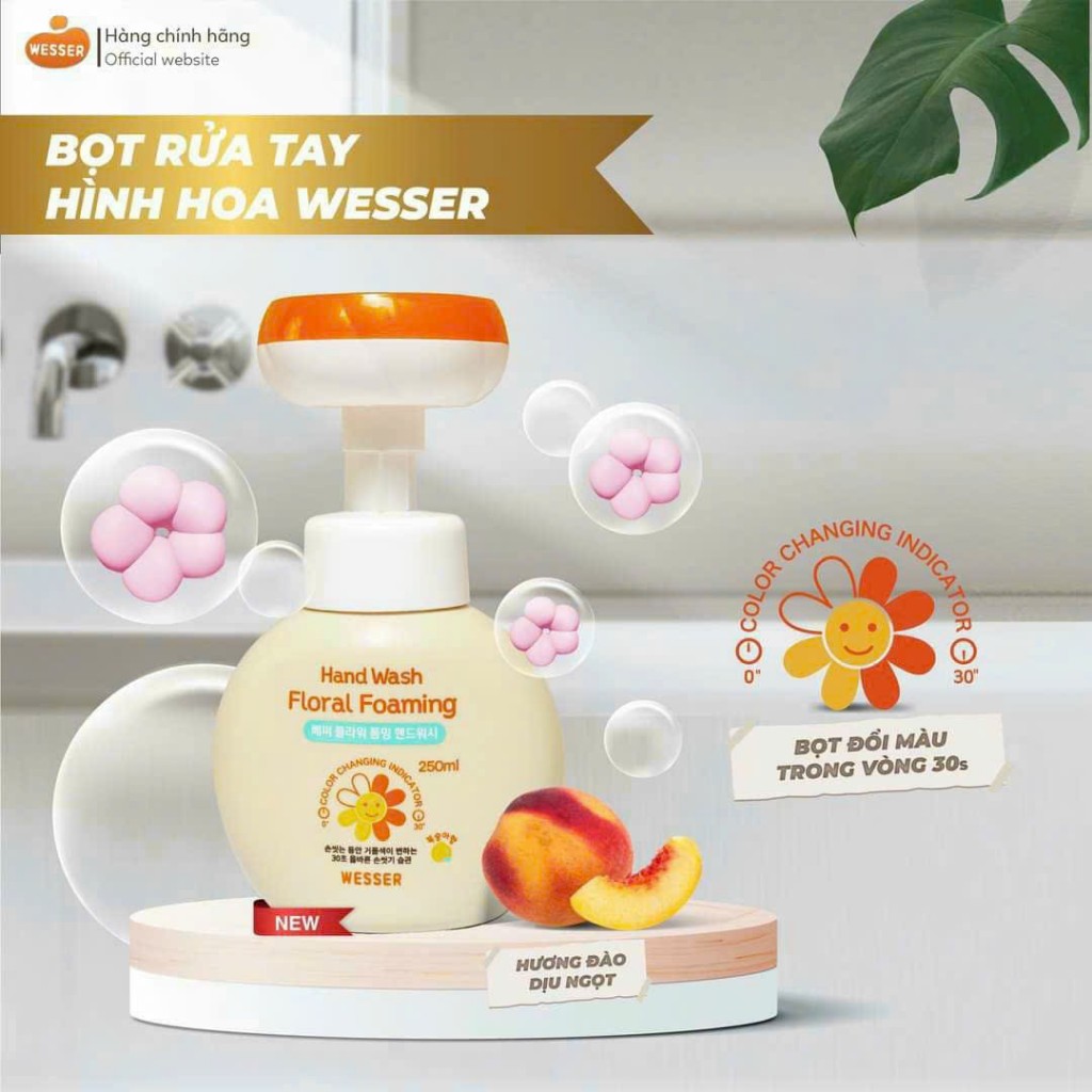 Bọt rửa tay hình hoa Wesser 250ml ( Nhập khẩu Hàn Quốc )