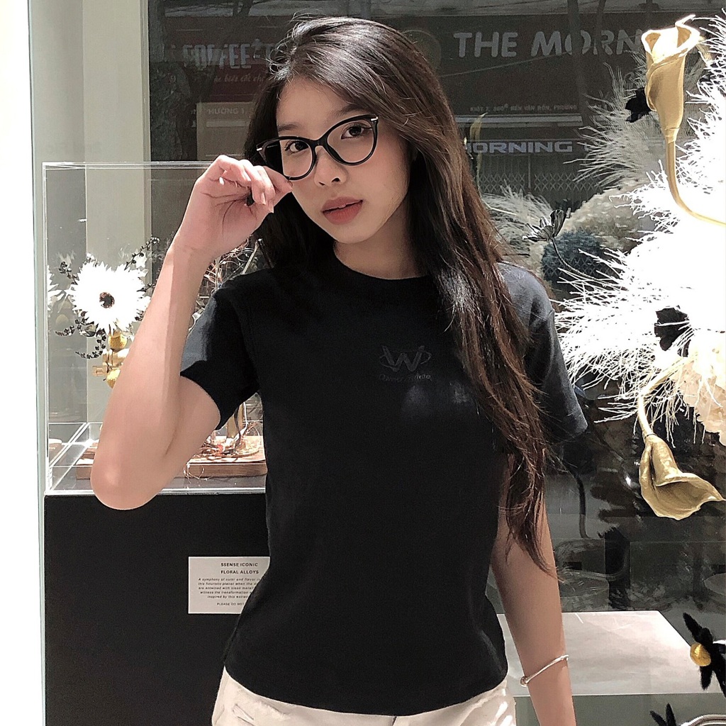 Áo Thun Nữ Local Brand BASIC THÊU LOGO Baby Tee Owner Ôm Body