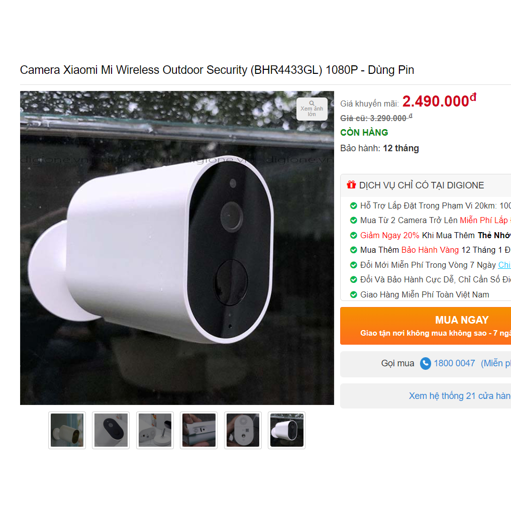 XẢ KHO GIÁ SỈ Camera Xiaomi Wireless Outdoor Security Set 1080p Global có pin ảnh thật tại shop