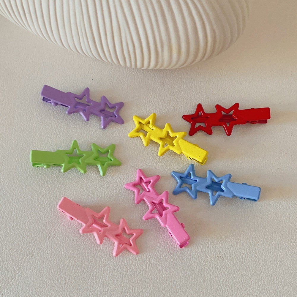 Kẹp tóc mái hình 2 ngôi sao iLita cặp bấm mái nữ đẹp vintage Hàn Quốc dễ thương màu trơn hottrend 2023