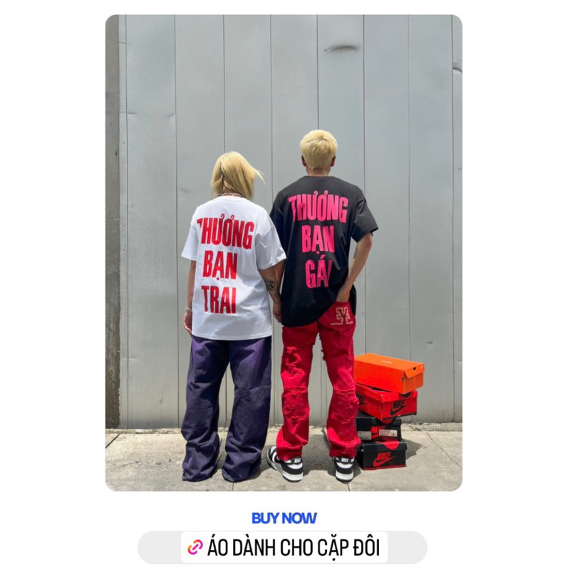 Áo thun DC THƯƠNG BẠN GÁI/ THƯƠNG BẠN  TRAI 2 Màu Trắng / Đen full tag bọc