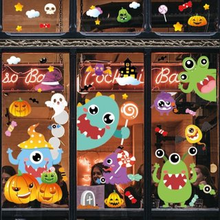 Decal 2 mặt Halloween Lala hít tĩnh điện 3D trang trí mùa halloween không cần keo dán dễ dàng tháo dán không dơ kính