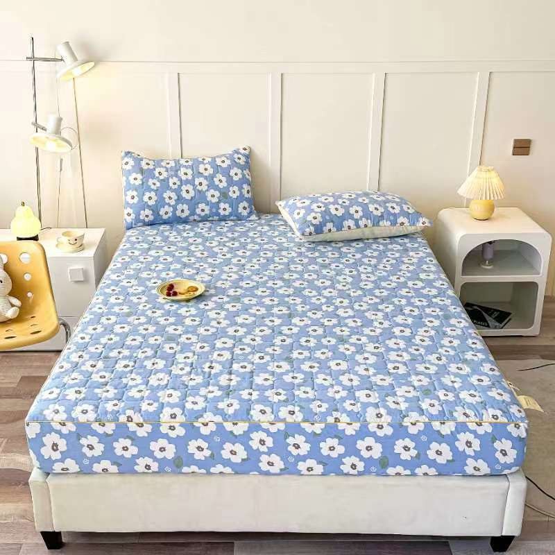 Bộ Ga Gối Trần Bông 3 Món Cotton Đũi sơ đậu nành Mềm mịn Mát êm hàng nhập khẩu Dùng Được 4 mùa EmmiBedding