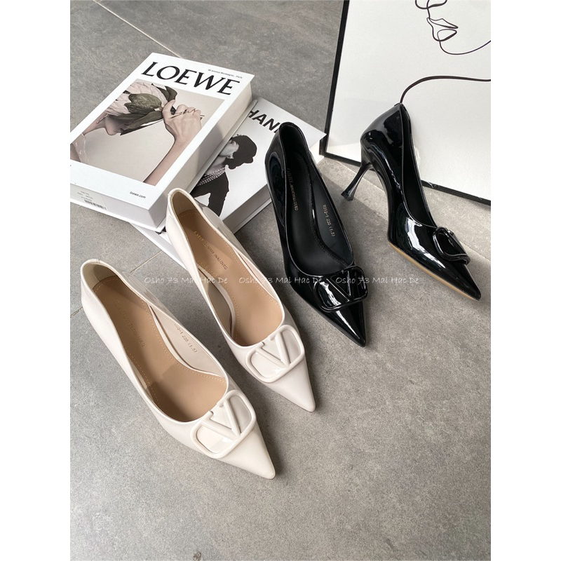 Giày Cao Gót Nữ Cao Cấp OSHO Thiết Kế Mũi Nhọn, Ôm Chân Tôn Dáng, Chất Da Bóng Dễ Vệ Sinh 953-1