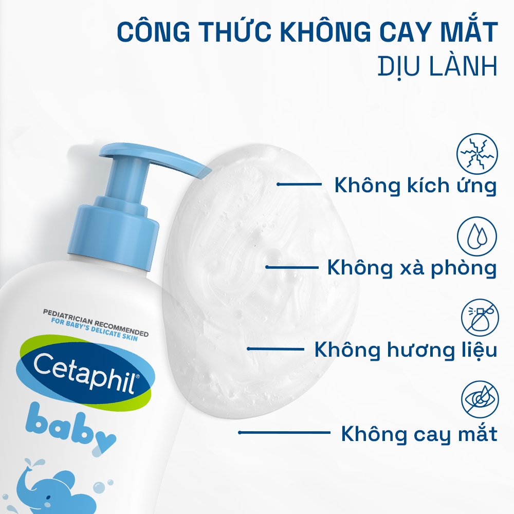 Combo 2 Sữa tắm gội dịu lành cho bé Cetaphil Baby Gentle Wash&Shampoo 230ml/chai