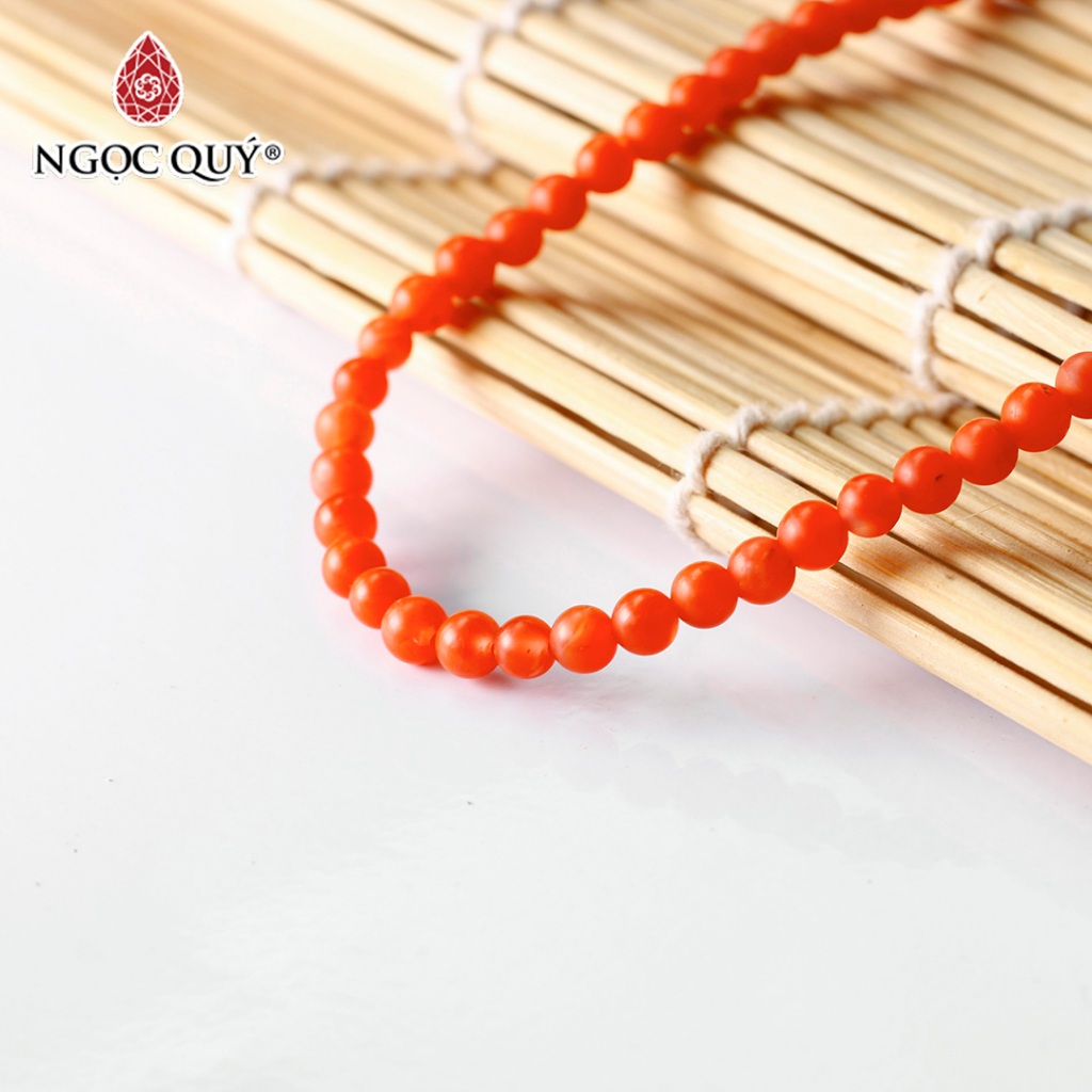 Vòng tay hạt trơn đá mã não Ngọc Nam Hồng nhám- Ngọc Quý