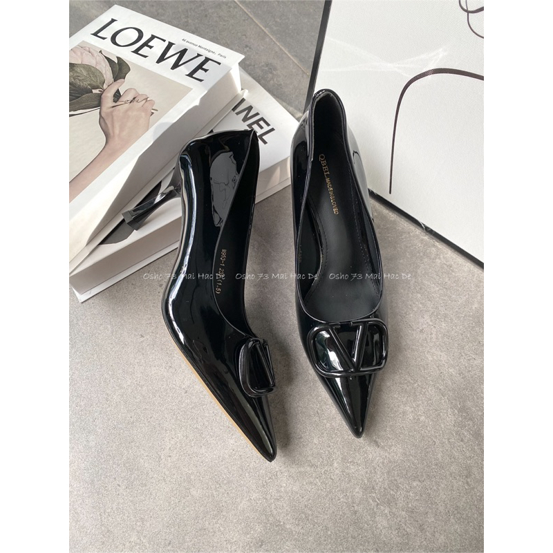 Giày Cao Gót Nữ Cao Cấp OSHO Thiết Kế Mũi Nhọn, Ôm Chân Tôn Dáng, Chất Da Bóng Dễ Vệ Sinh 953-1