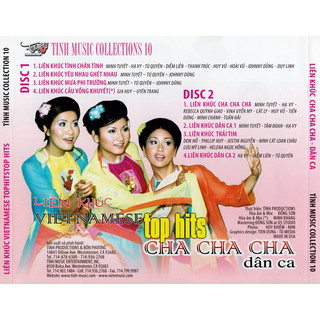 2 đĩa cd liên khúc cha cha cha dân ca - phôi phono bìa màu