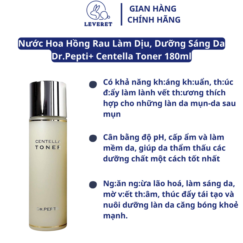 Nước Hoa Hồng Dr.Pepti Dưỡng Da Căng Bóng 180ml Centella Toner