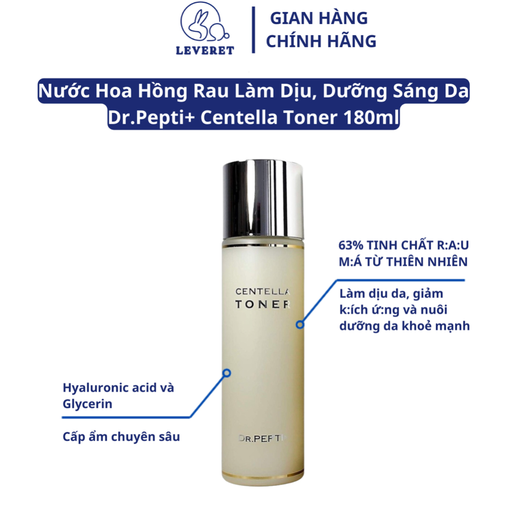 Nước Hoa Hồng Dr.Pepti Dưỡng Da Căng Bóng 180ml Centella Toner