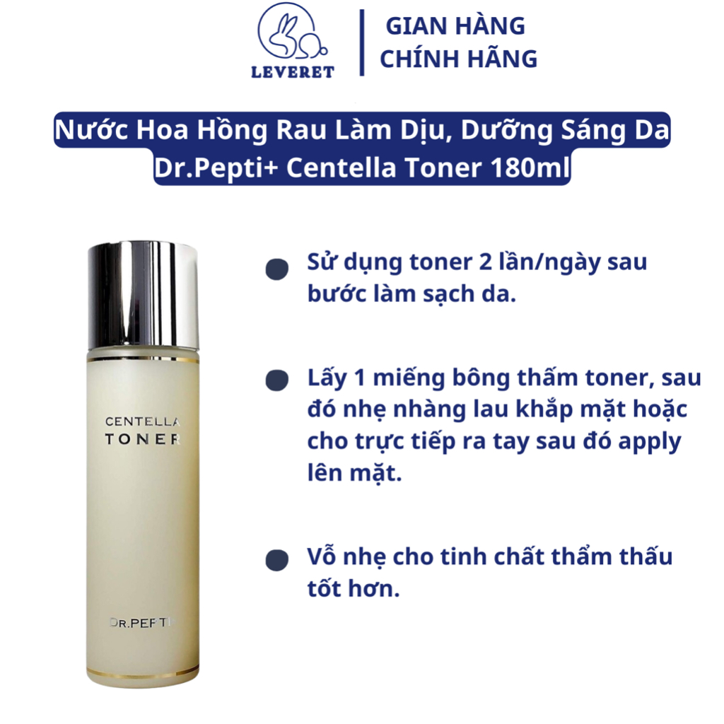 Nước Hoa Hồng Dr.Pepti Dưỡng Da Căng Bóng 180ml Centella Toner