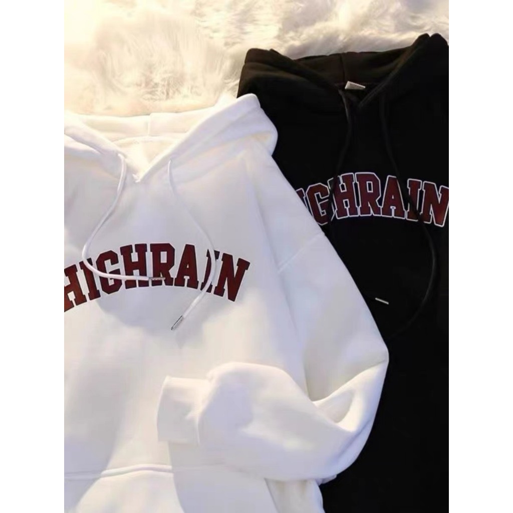 Áo hoodie dài tay oversize nam nữ logo chữ Highrain - Jacket mùa đông form unisex phong cách trẻ trung hàn quốc