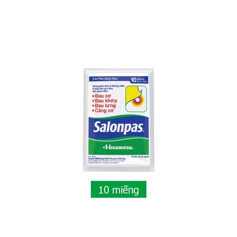 Miếng dán Salonpas giảm đau lưng, cơ, mỏi...